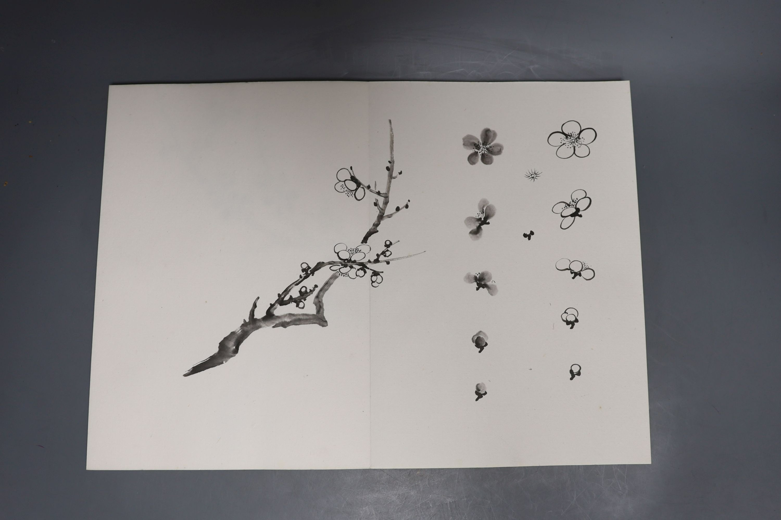 Chinese School - 20th century a concertina book of ink paintings